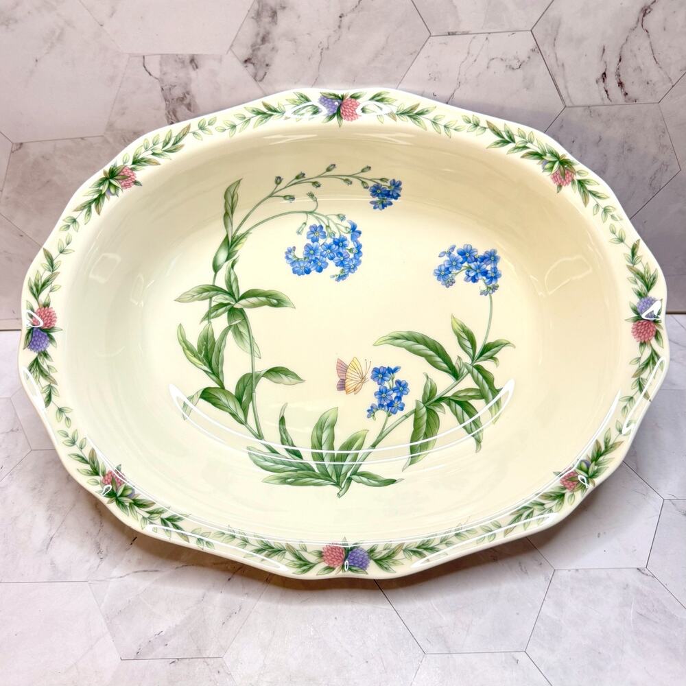 Noritake Serving Bowl Conservatory Gala Cuisine 7915 Floral 11.5" Oval Vegetable